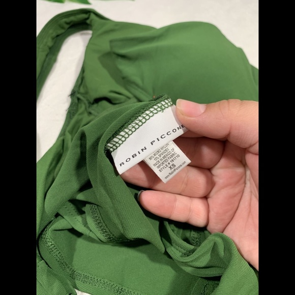 NEW‎ $118 Robin Piccone Ava Tie Back Tankini Top in Green [SZ XS ] - Picture 12 of 12